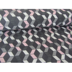 Sweat - 3D Grafische Muster in grau rosa